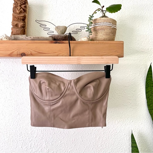 ZARA vegan leather corset/bustier top - Picture 1 of 8